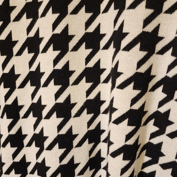 Frank Lyman Tri-tone Houndstooth Hooded Cardigan Sweater Medium - Picture 11 of 14